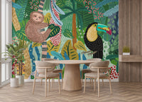 Jungle-Themed Wallpaper for Dining A580