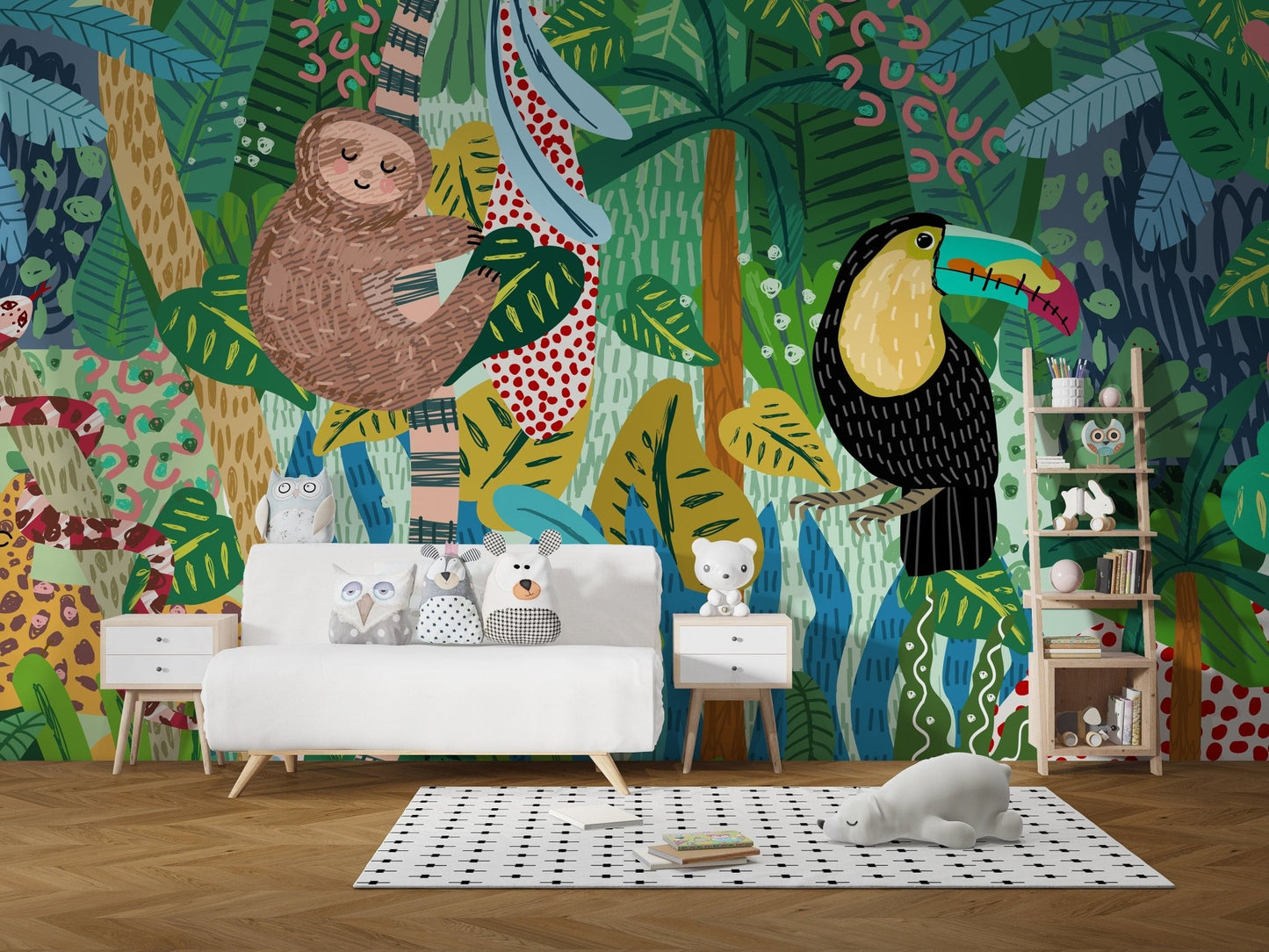 Leopard Jungle Wallpaper for Play Area Decor A580

