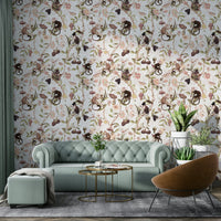 Chinoiserie wallpaper design with playful monkeys

