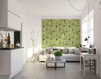 Tropical fruits and monkeys wall decor for a lively space

