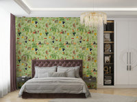 Colorful monkeys and fruits wallpaper for kids’ room walls

