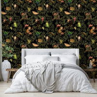 Whimsical escape wallpaper featuring monkeys on vines.

