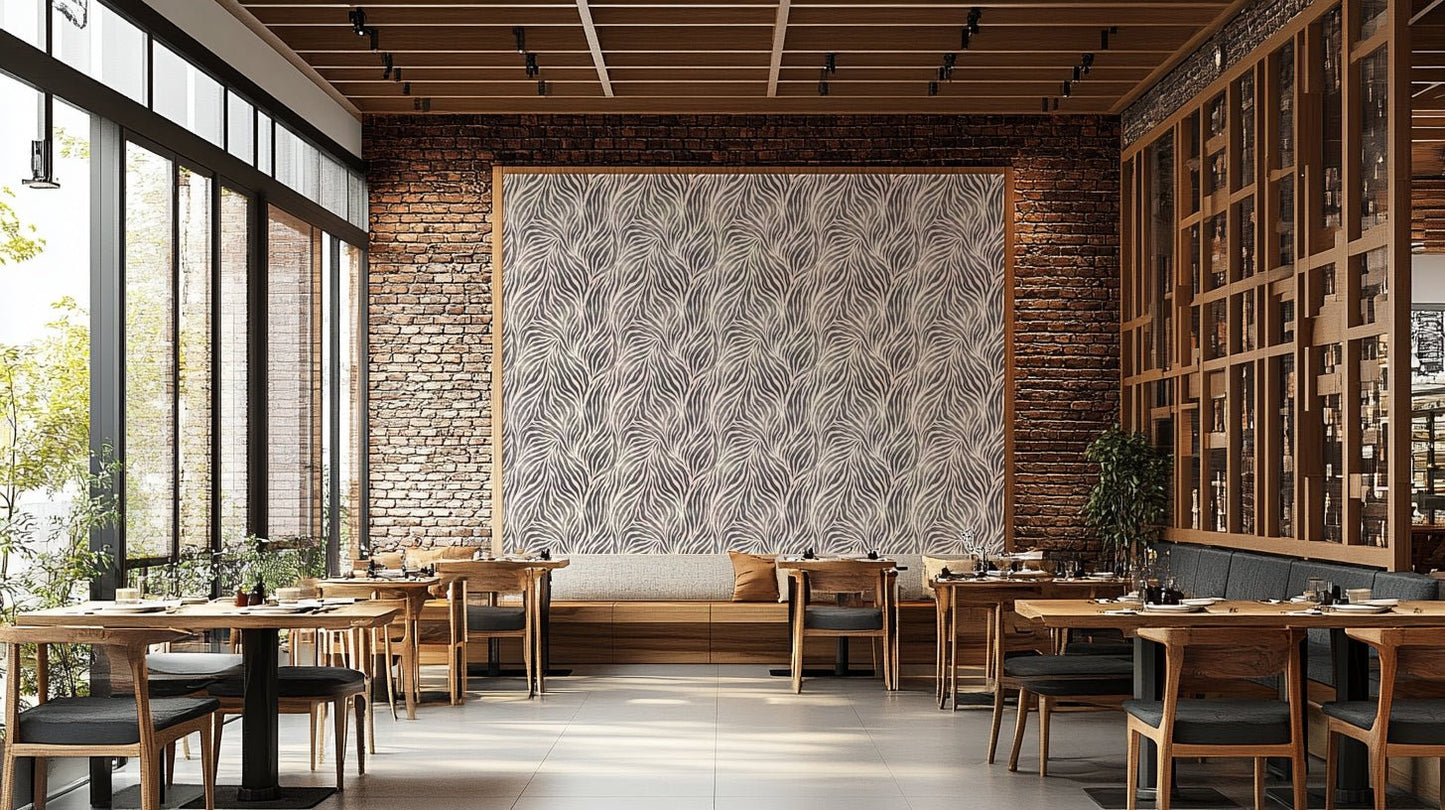 Neutral monochrome boho zebra wallpaper for walls GD511

