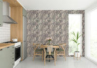Living room accent wall with boho zebra wallpaper GD511

