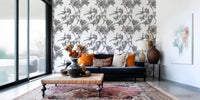 Monochromatic Botanical Print Wallpaper