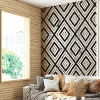 Sophisticated black, gray, and white mosaic wall mural

