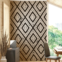 Minimalist wall art with monochromatic mosaic flair

