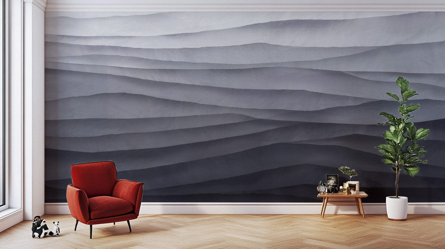 Soft textured monochrome mural print
