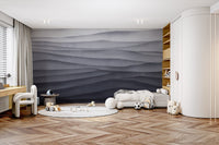 Modern black and white mural wallpaper
