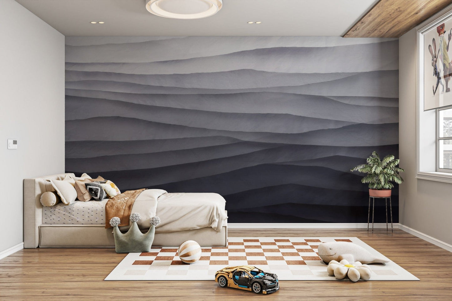 Monochrome abstract wallpaper mural
