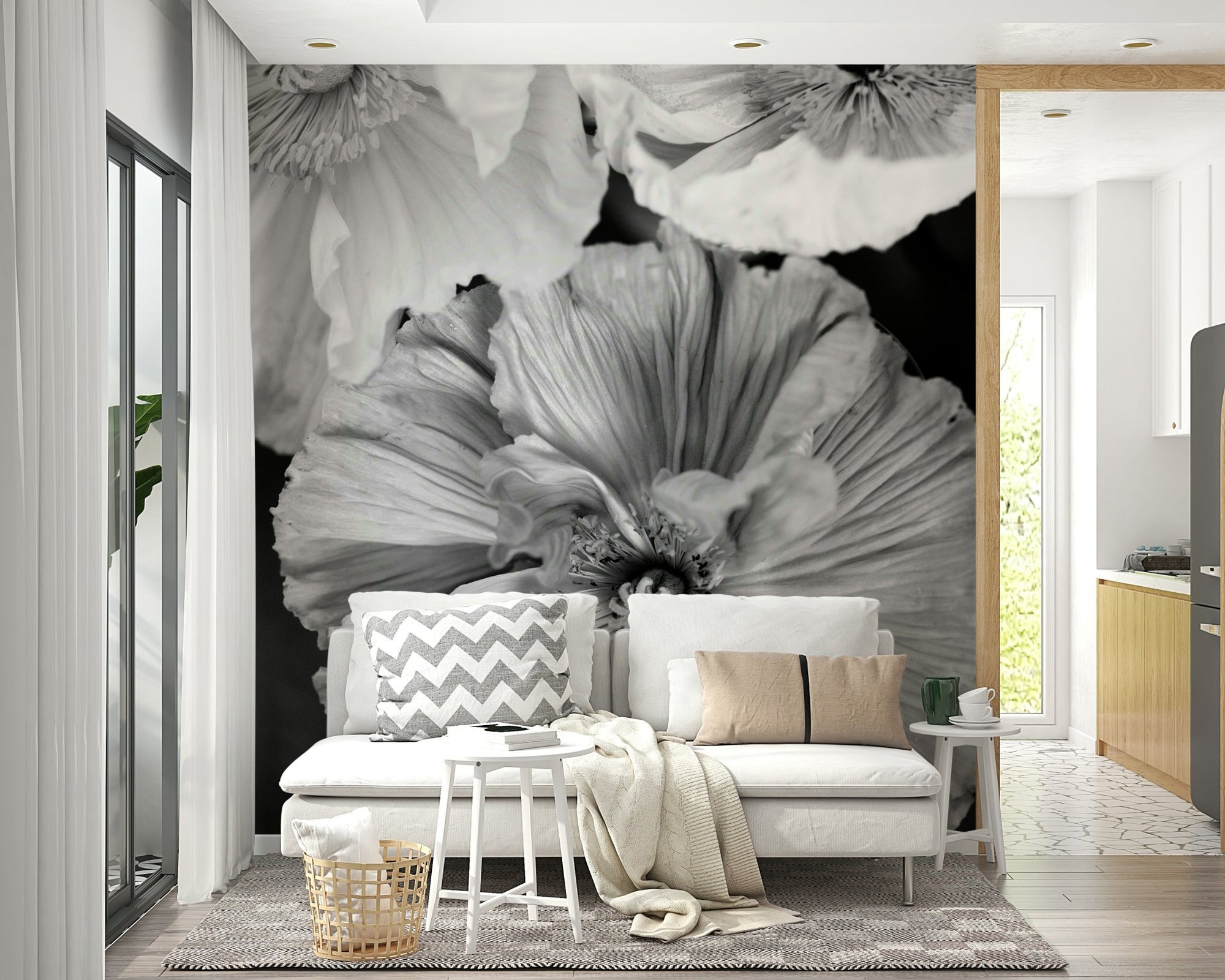 Floral pattern in black and white. GD2950

