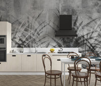 Textured monochrome botanical wallpaper
