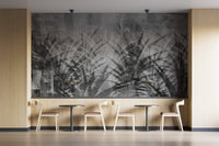 Contemporary black and white leaf print
