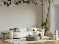 A serene black and white forest wall mural for your decor.