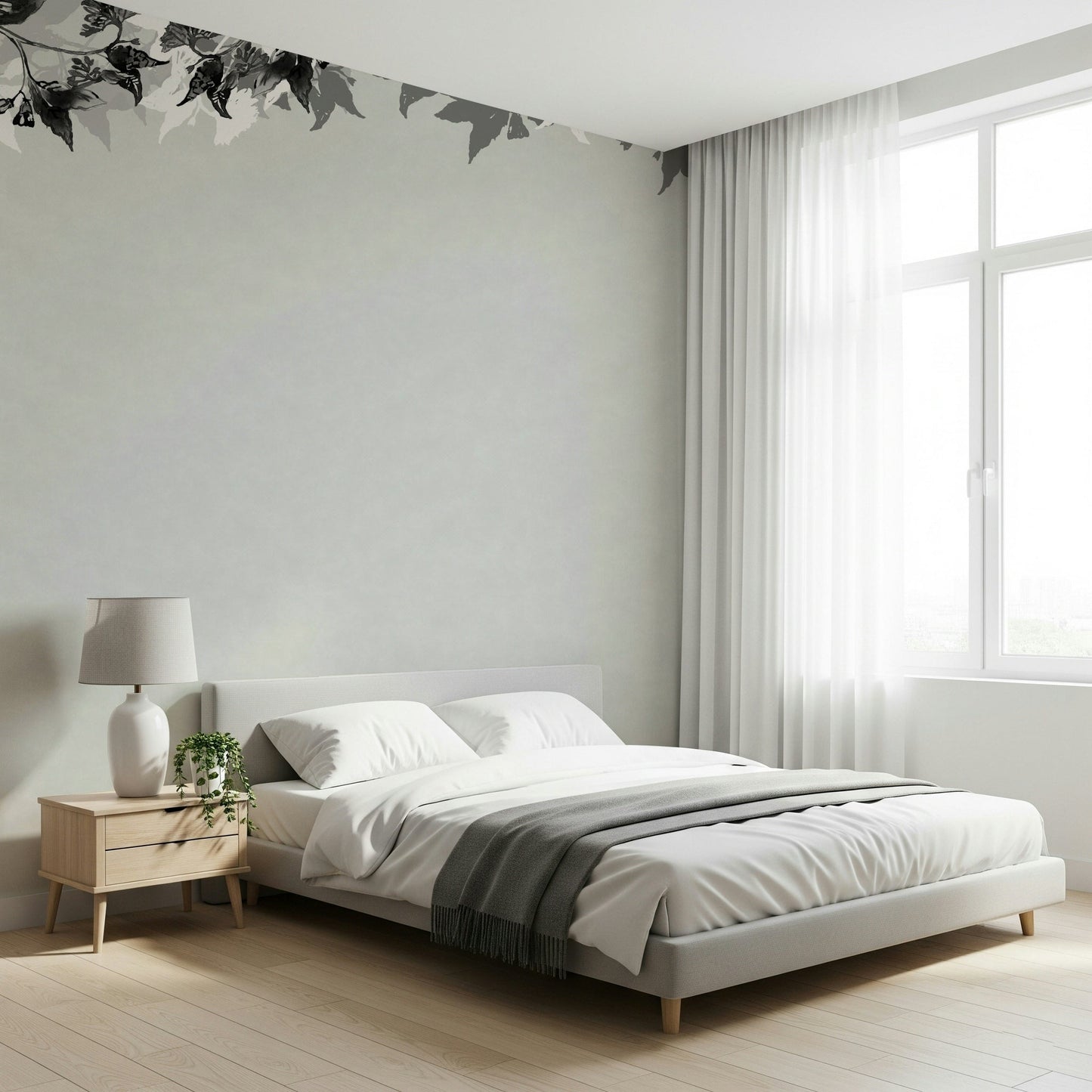 An artistic nature inspired mural for home decor.