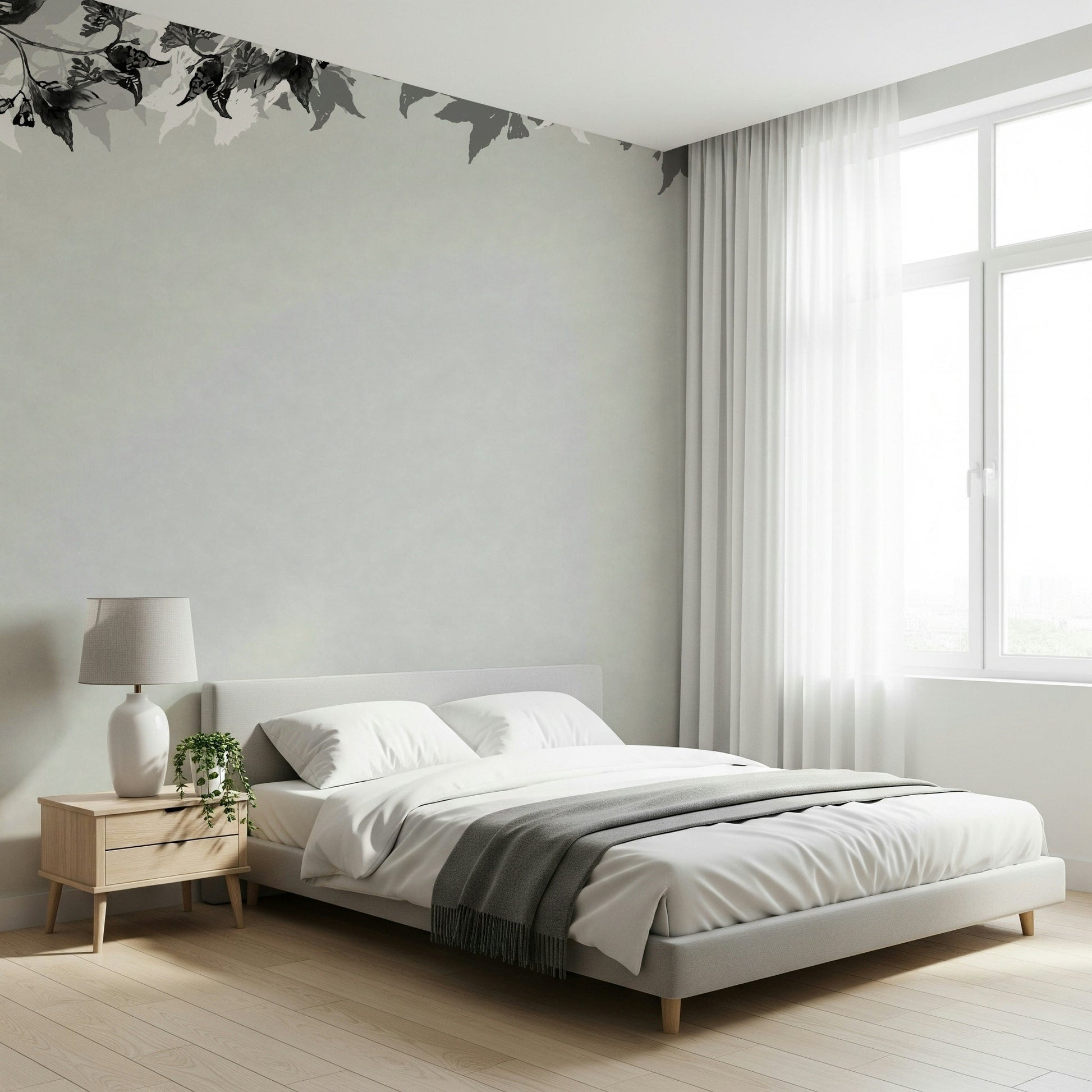 An artistic nature inspired mural for home decor.