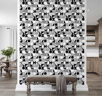 Monochrome Cat Maze wallpaper in a modern entrywayGD9446