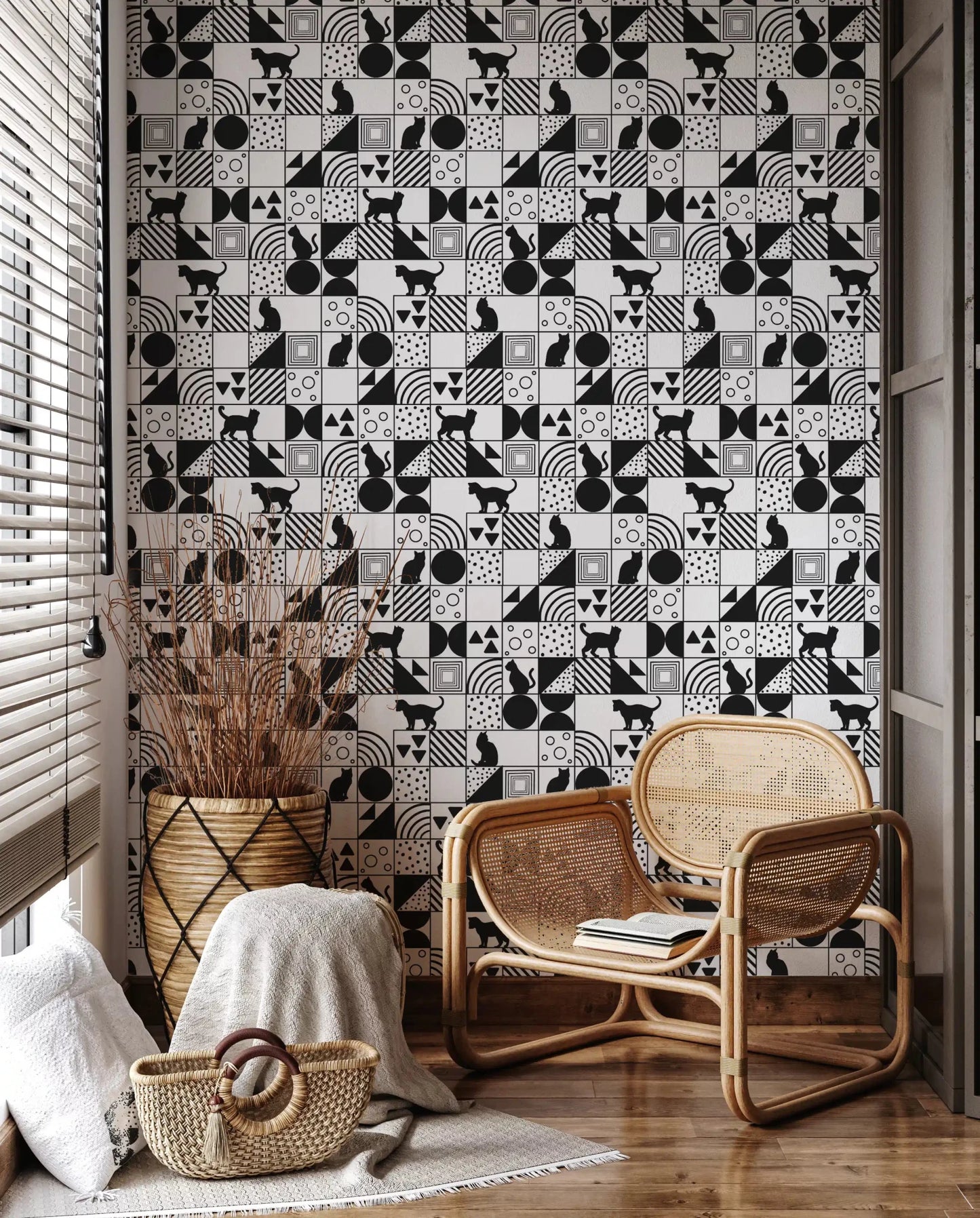 Playful Cat Maze wallpaper for a light Living area⁠GD9446