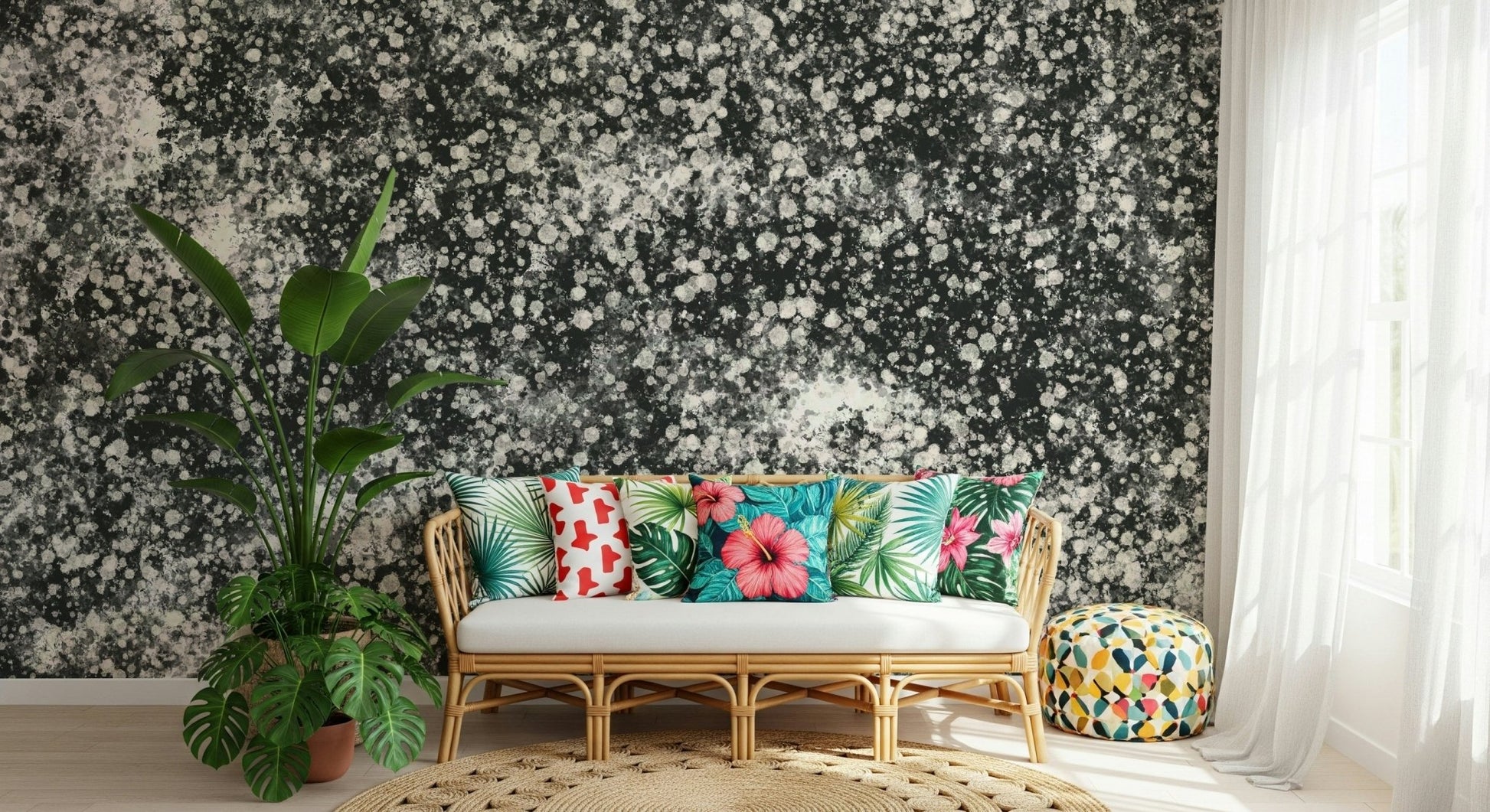 Monochrome Dots Wall Mural -2417845
