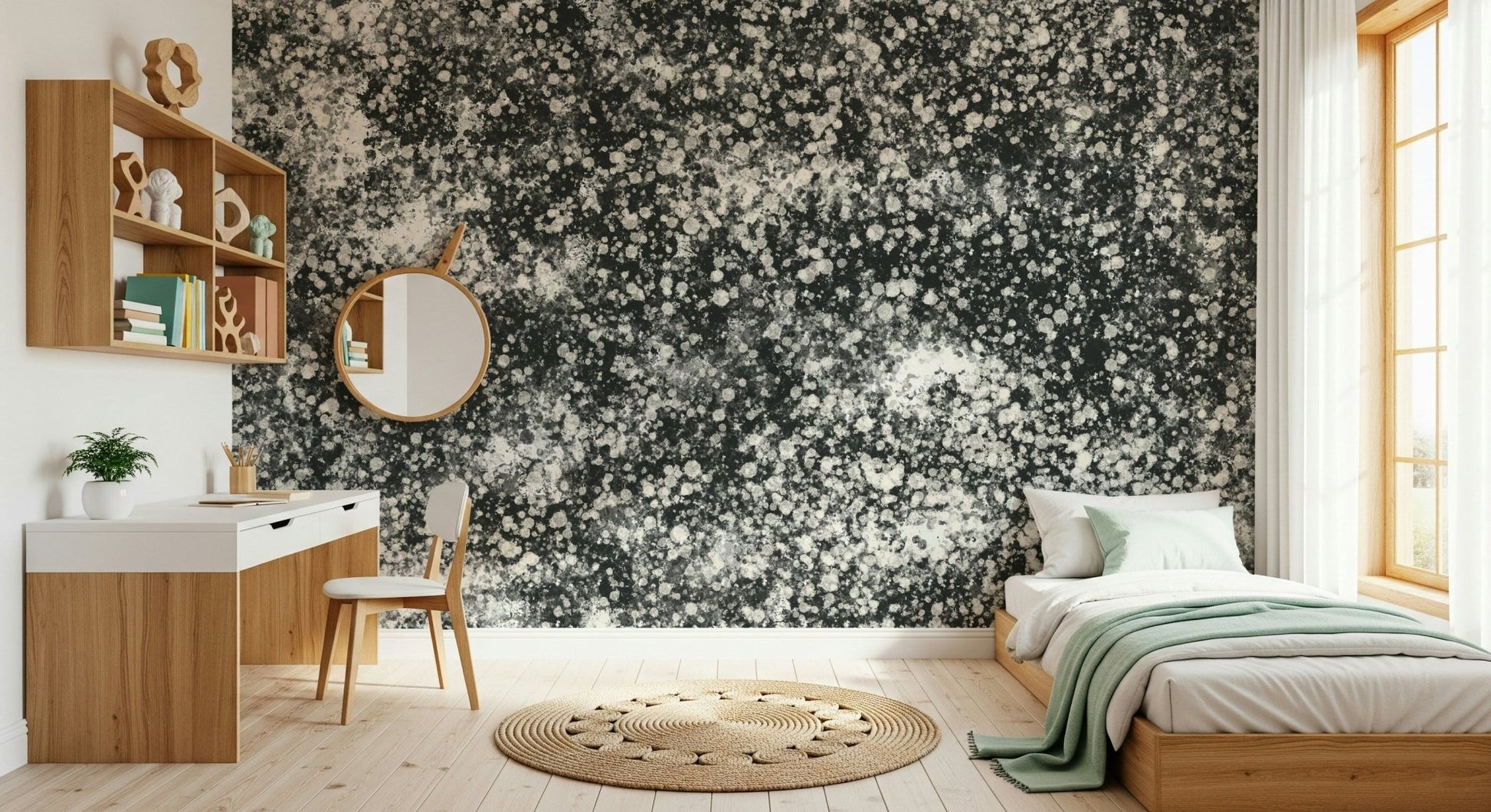 Monochrome Dots Wall Mural -2417845