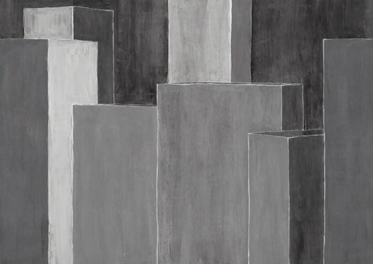 Monochrome Geometric Skyline Wallpaper
