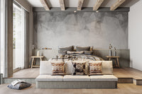 Grey-toned abstract geometric mural
