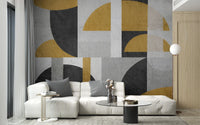 Monochrome Geometric Wall Mural - Giffywalls, B423