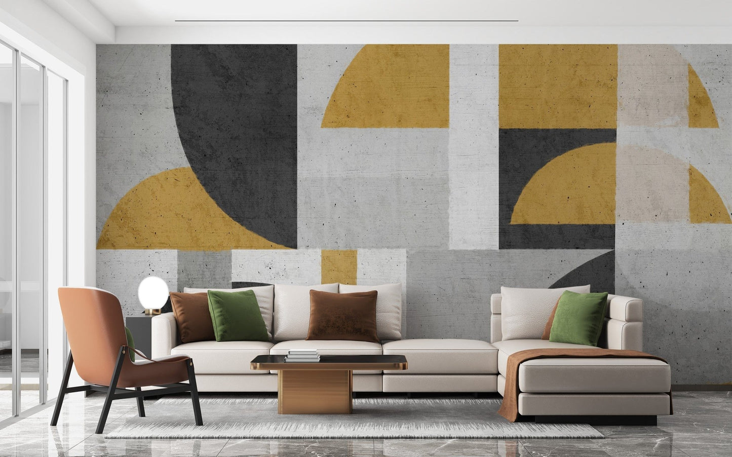 Monochrome Geometric Wall Mural - Giffywalls, B423