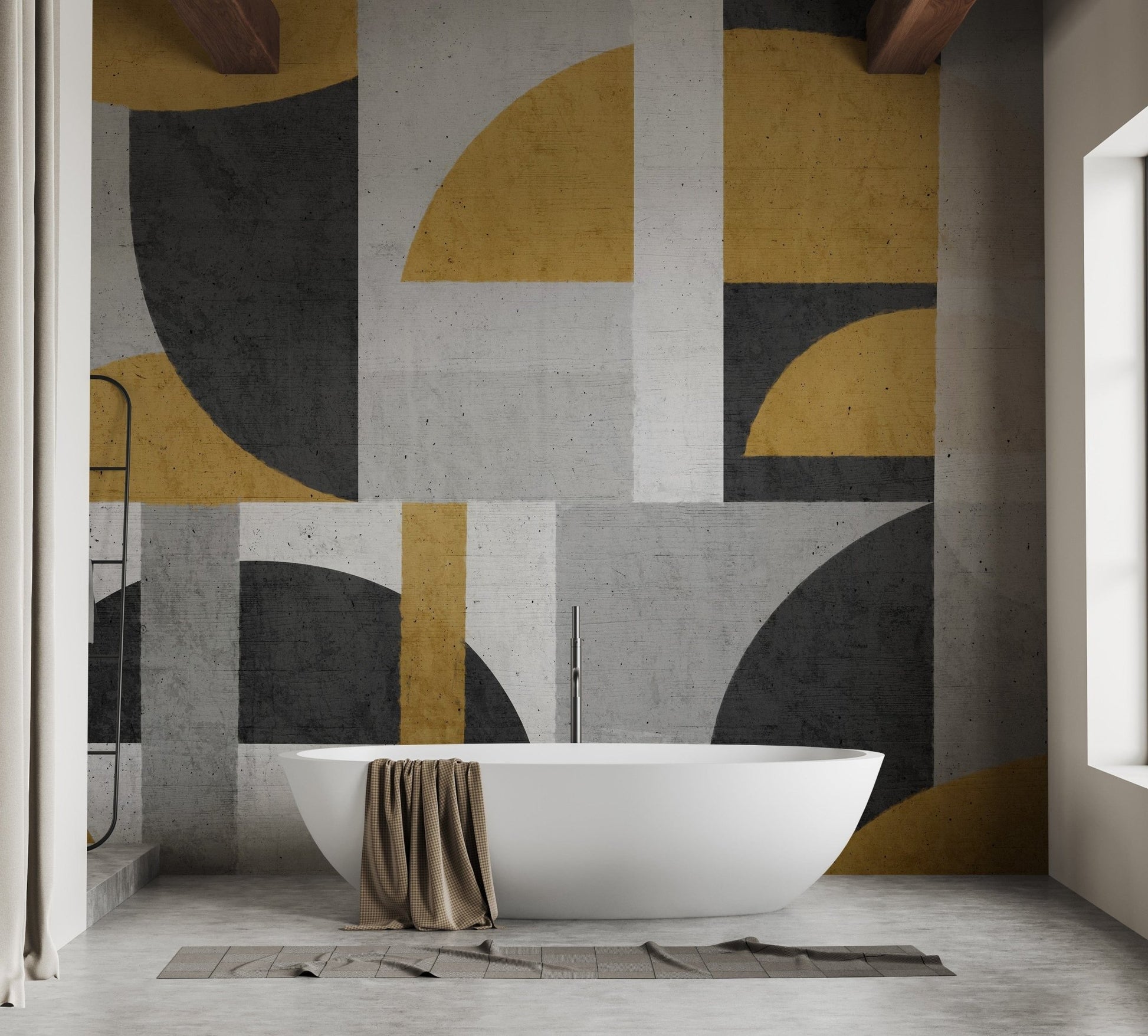 Monochrome Geometric Wall Mural - Giffywalls, B423