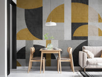 Minimalist geometric wallpaper in earthy tones, B423