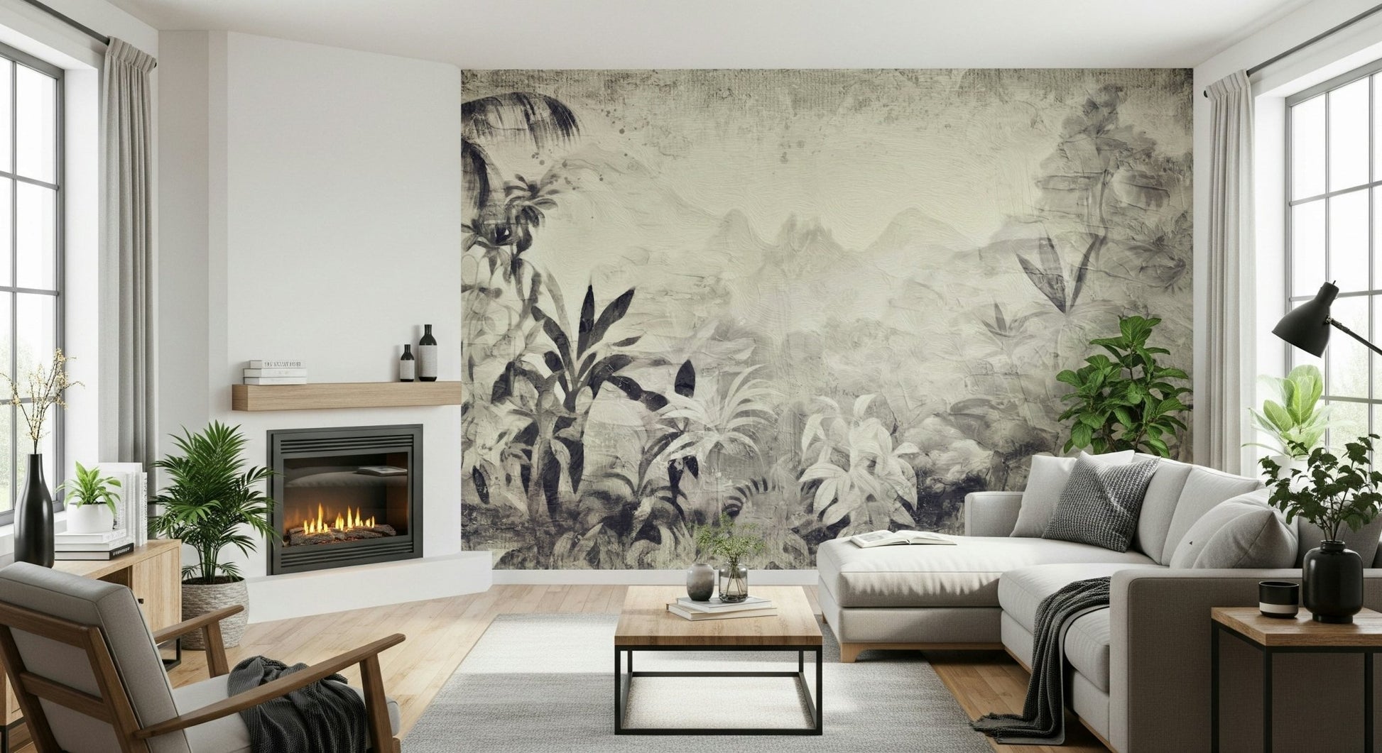 A classic forest theme wallpaper for walls.