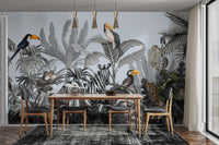 Stylish Monochrome Kids Jungle Wall Mural Design tropical-18