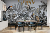 Monochrome Kids Jungle Wallpaper Mural tropical-18
