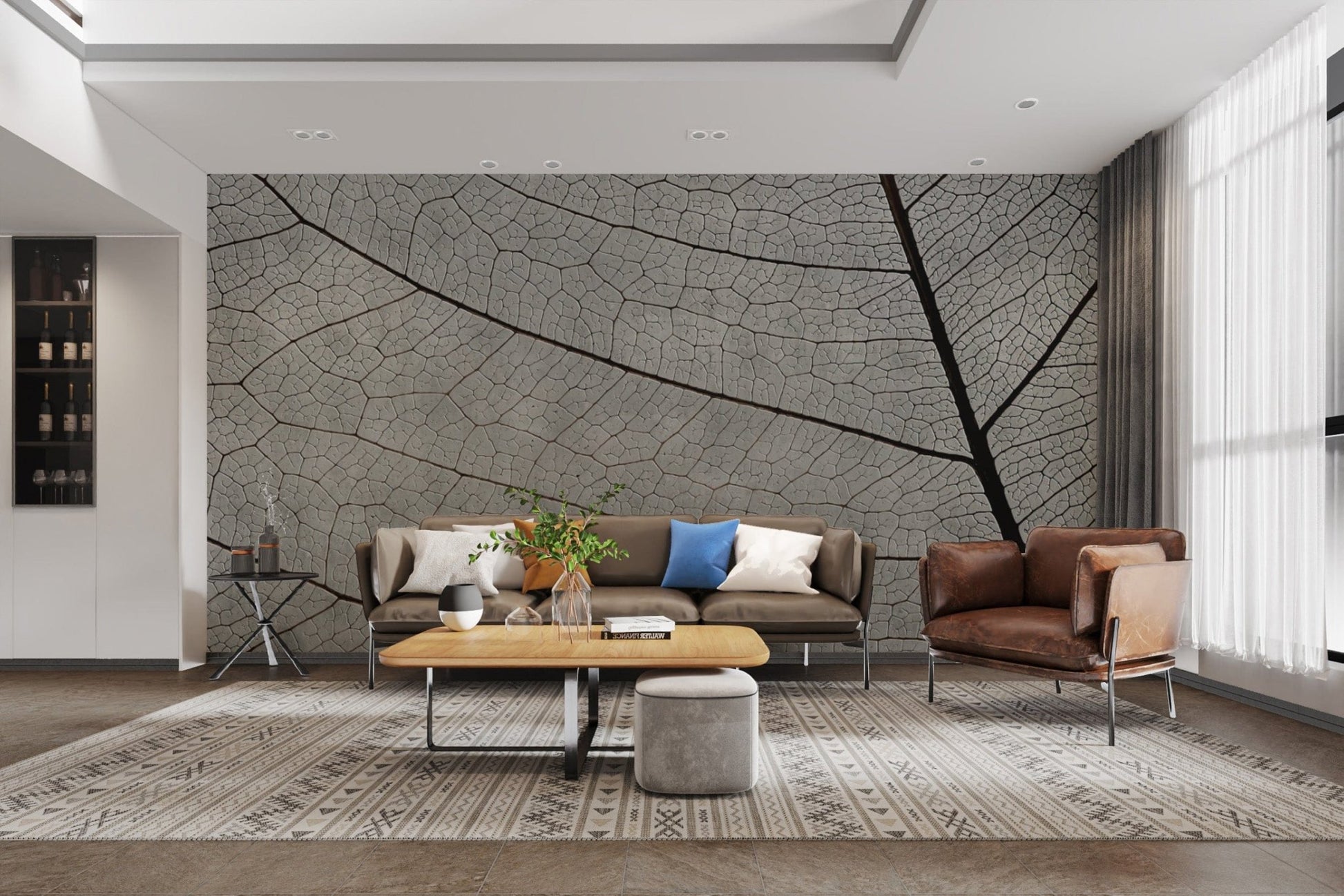 "Nature-inspired monochrome wall covering"