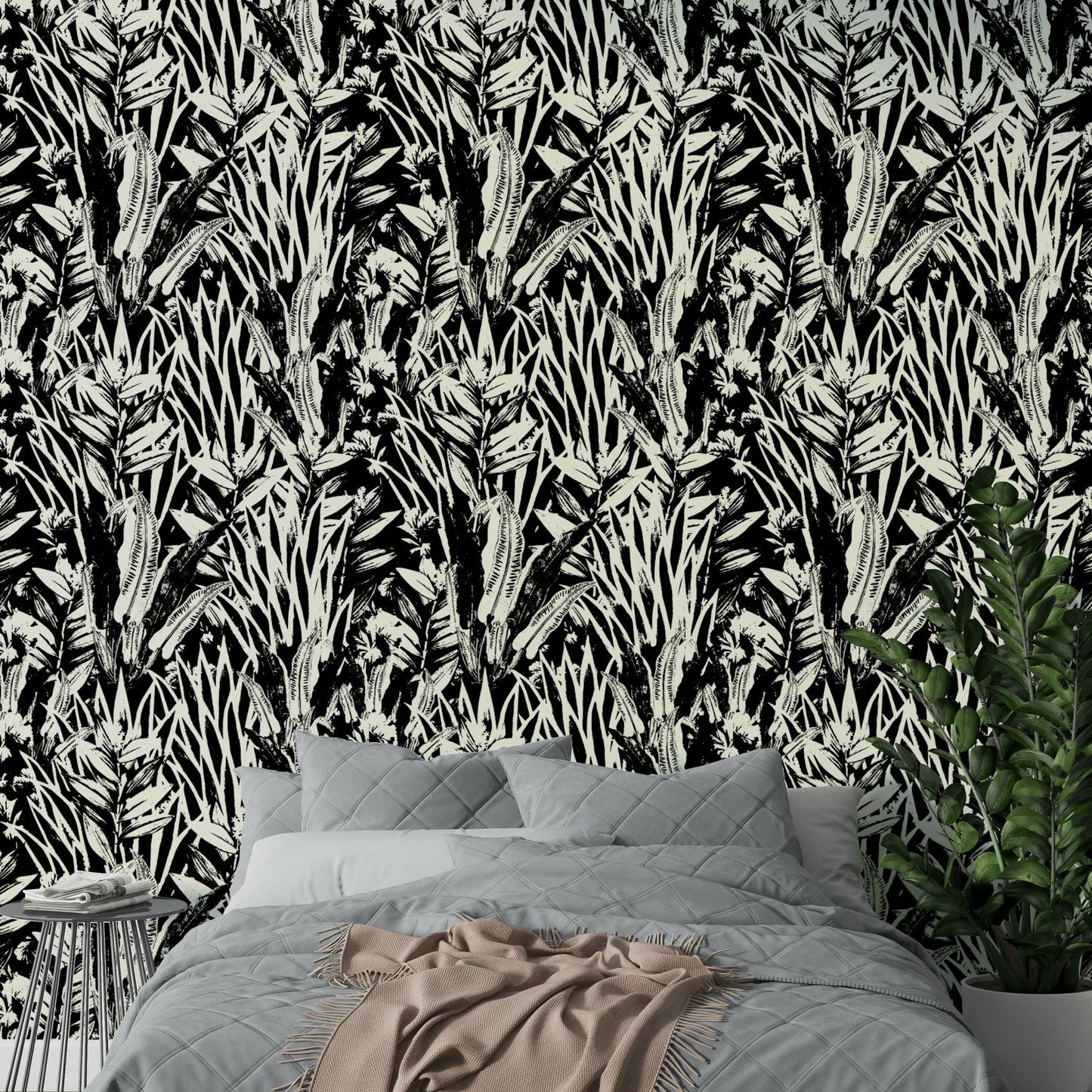 Detailed view of the subtle, sketched linework

