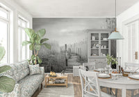 A serene subtle wetland wall mural for your decor.