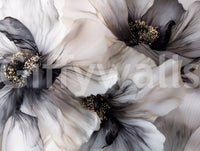 Contemporary ink Monochrome Petal Ink Flow Harmony wall decor