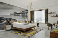 Tranquil water and pier mural
