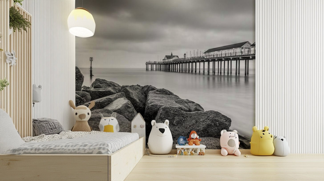 Picture of Monochrome Pier Escape Wall Mural

