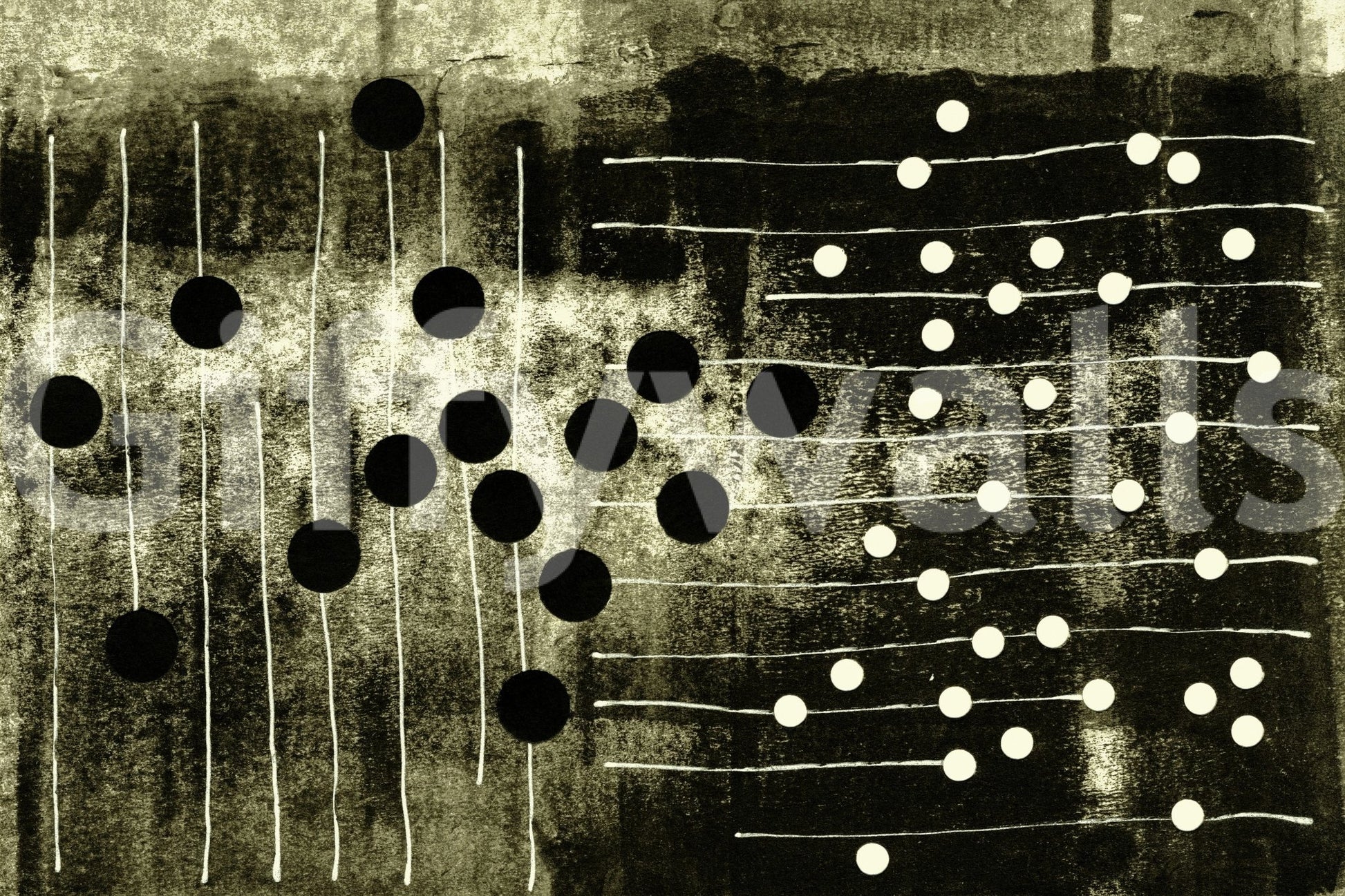 A calming abstract design wallpaper mural that defines a space.

