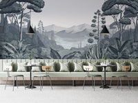 Mountain and trees nature wallpaper mural
