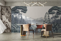 Elegant nature wallpaper with trees & hills
