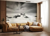 An artistic nature seascape mural for home decor.