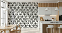 A graceful subtle pattern wall mural in cool, neutral tones.