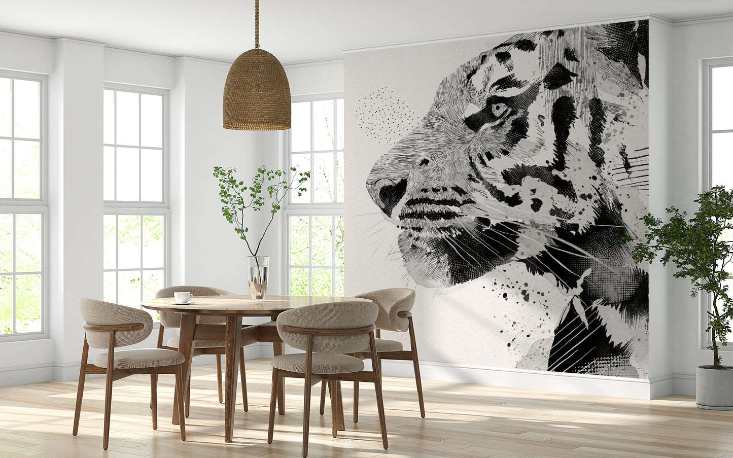 Tiger Ink Portrait Wall Mural