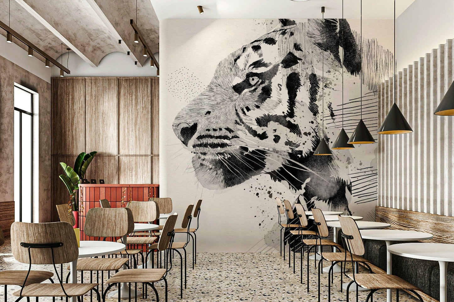 Tiger Ink Portrait Wall Mural
