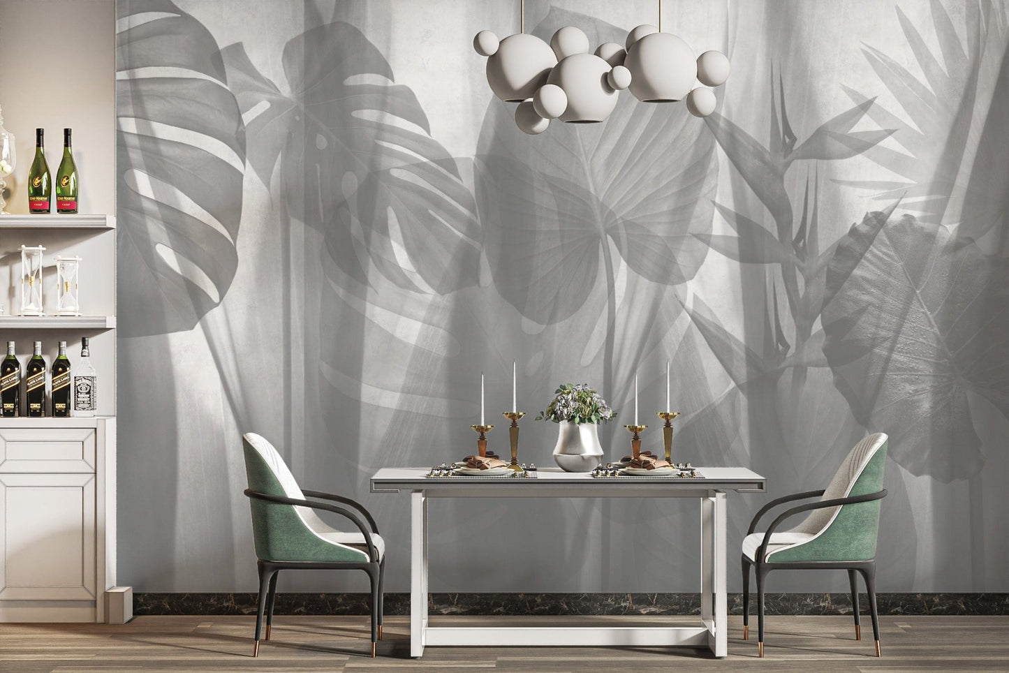 Minimalist tropical leaf wallpaper print
