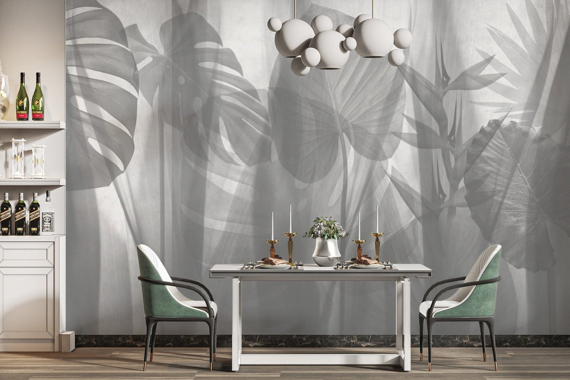 Minimalist tropical leaf wallpaper print
