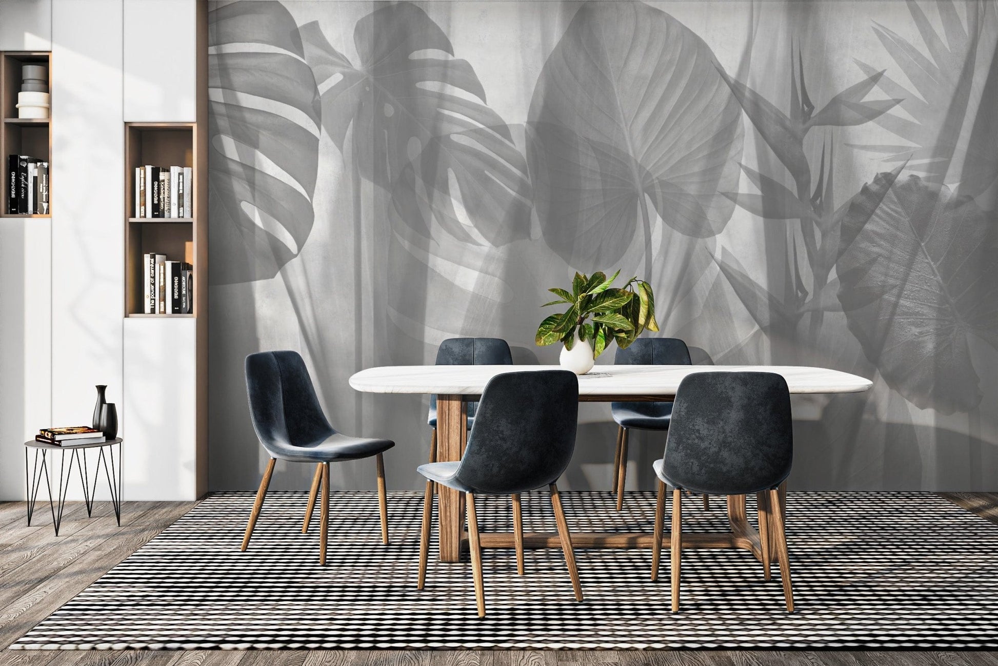 Stylish tropical leaves wallpaper décor
