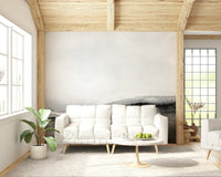 A serene flowing design wall mural in black, white, and gray tones.